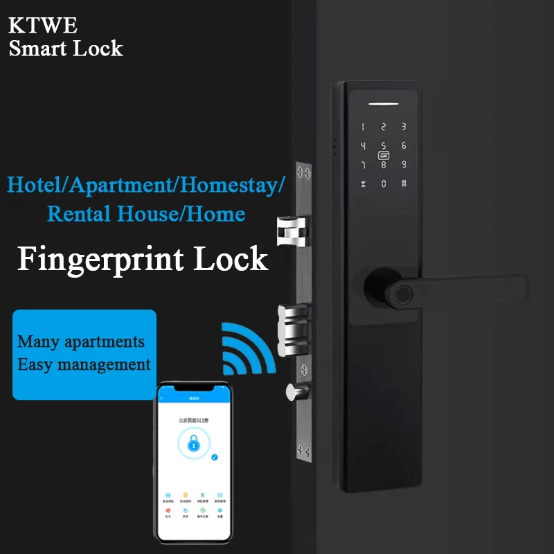 Remote APP Apartment Management Smart Fingerprint Lock Homestay Hotel Rental House Anti-theft Door Password Lock