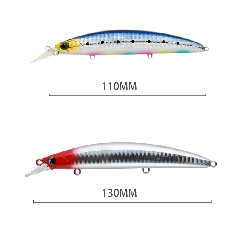 New 110mm/19g 130mm/23g Fishing Lure tackle jerkbaits long shot Floating water Minnow Hard Bait crank umpan