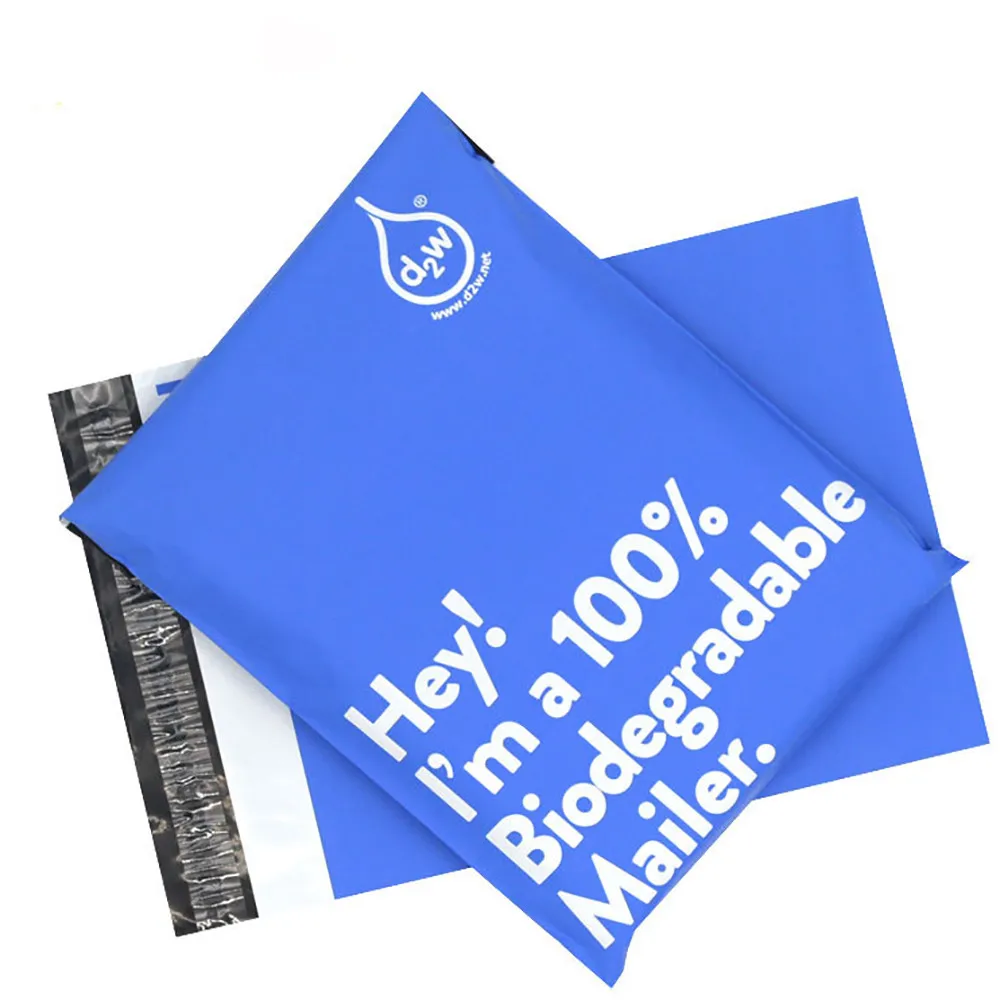 Wholesale custom biodegradable pink blue polymer mailing bag for express delivery of clothing