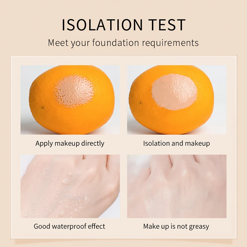 JOMTAM natural 3colors waterproof face whitening foundation makeup isolation cream rainbow face primer