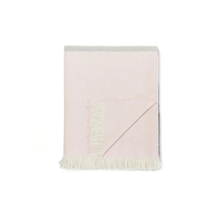 High Class Italian Style Luxury Assorted Colors 100% Wool Throw Blanket For Women In Winter