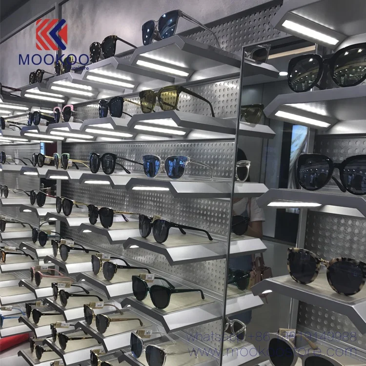 Custom Sunglass Wall Shelf Showcase Metal Glasses Display Wall Shelves