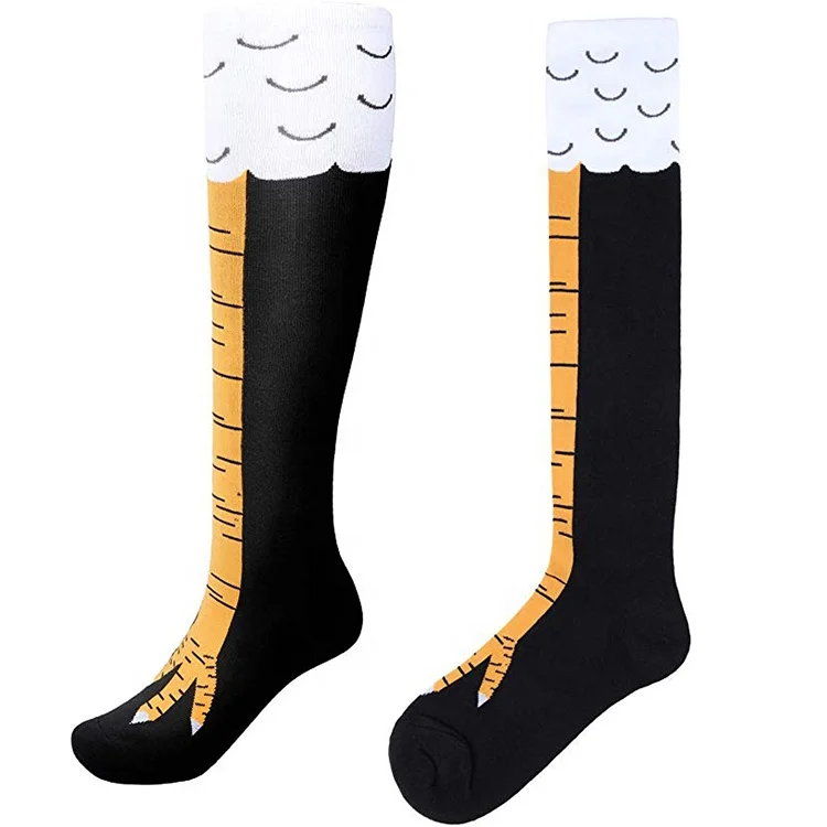 Funny Chicken Leg Knee Thigh High Gift Cartoon Feet Socks