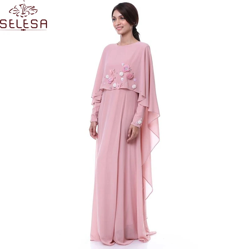 Oem Baju Kurung Modern Abaya Muslim Dresses Women With  Hijab Fashion Kitenge Designs Muslim Dress Pink Islamic Clothing