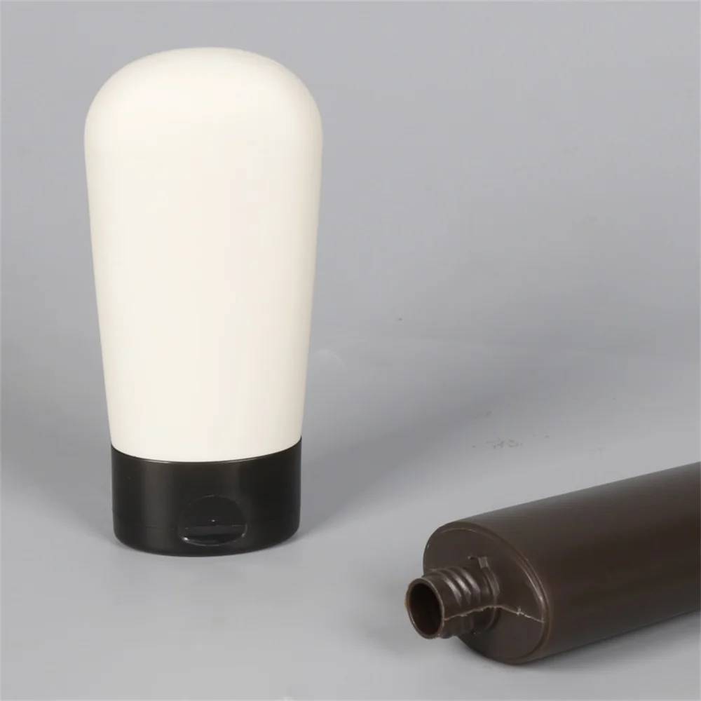 cosmetic bottles skincare packaging sets white cosmetic lotion bottle 100ml hand stand PE squeeze hair shampoo bottle