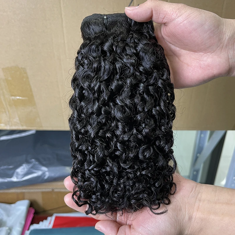Wholesale virgin pixie curls double drawn,pixie curls human hair, peruvian hair bundles with closure grade 12a pixel curly hair