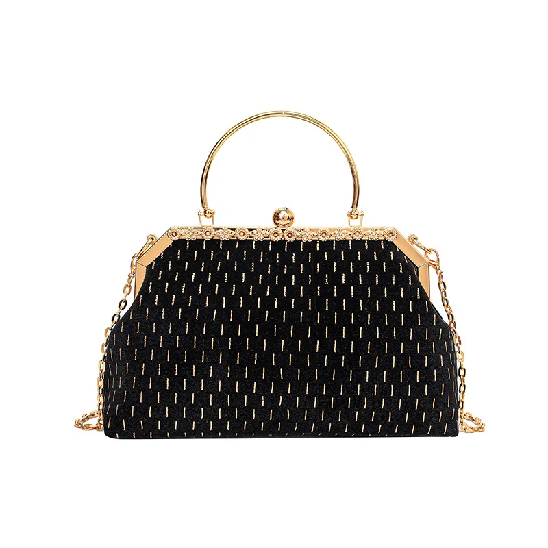 Ladies small clutch purse for evening party clip closure handbags for lady elegant shoulder bags for women