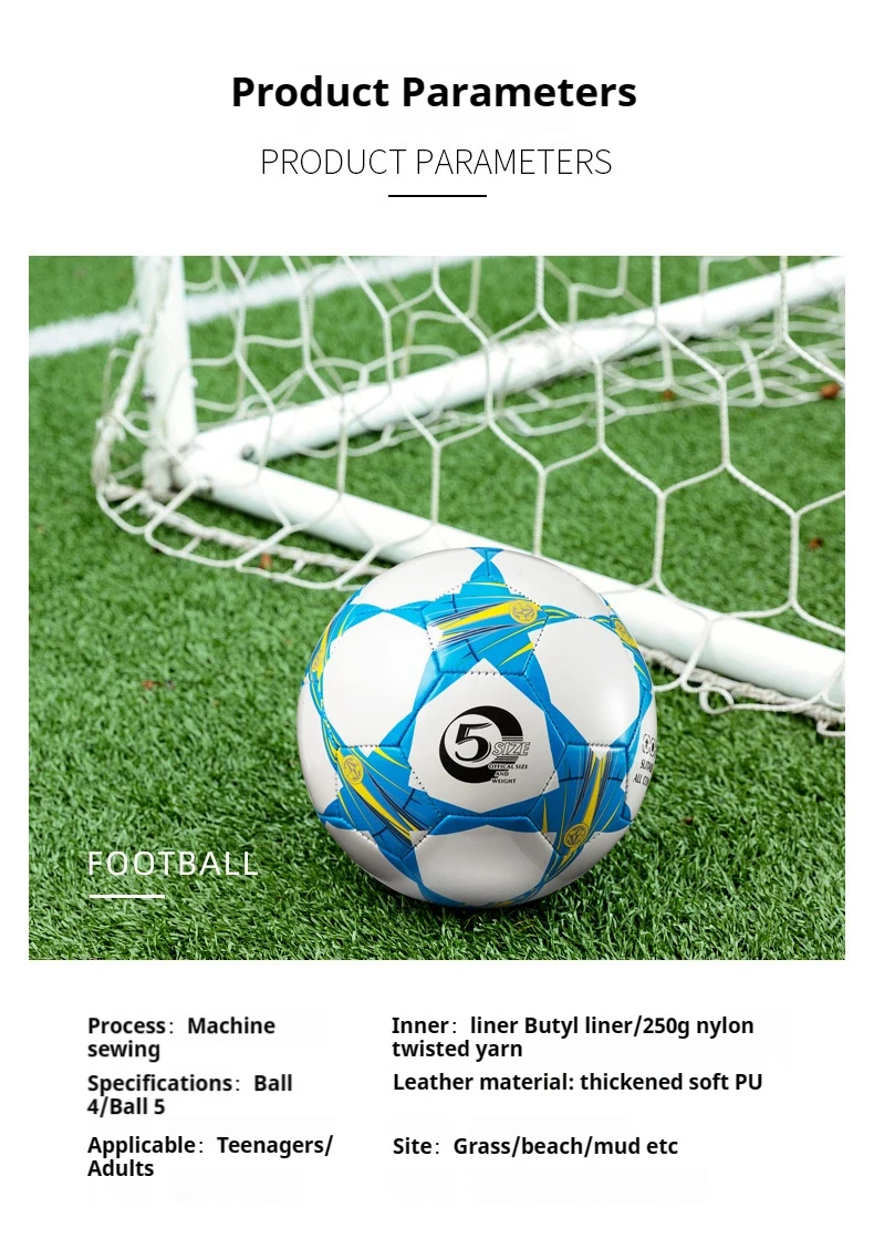 High Quality Selling Official Match Football Ball Customized Adult Size 5 Professional Football Soft PU Material Soccer Ball