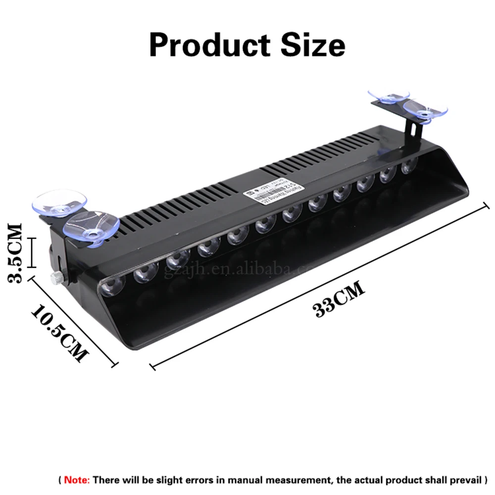 Others car light accessories High power 12v 12 LED strobe led car warning lights red blue car flashing light