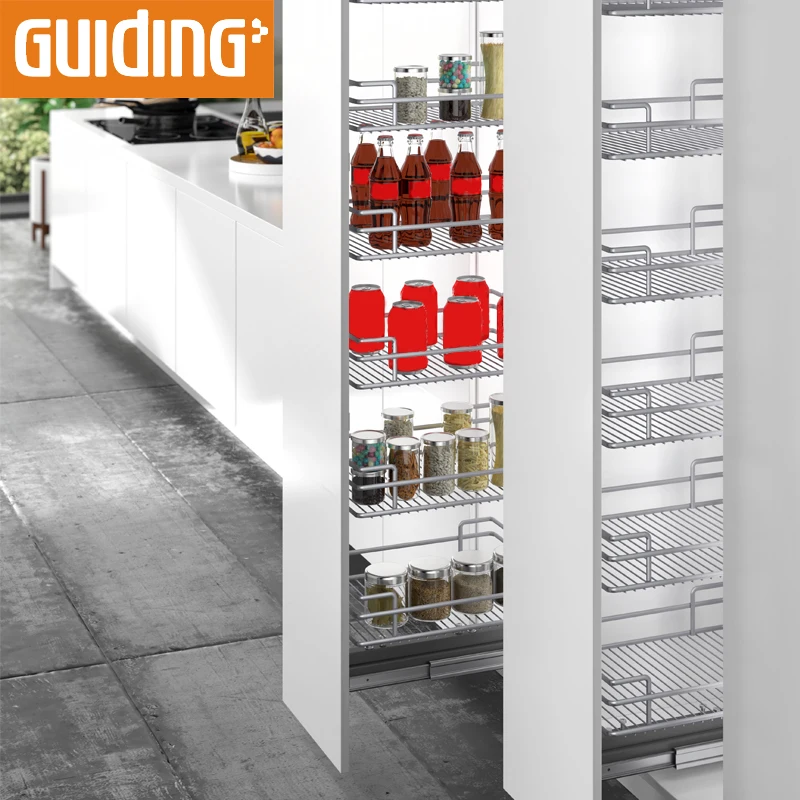 Kitchen Cupboard Door Space Organizer Slider Pantry Kitchen Rolling Pantry Storage Tall Unit Pull Out Basket