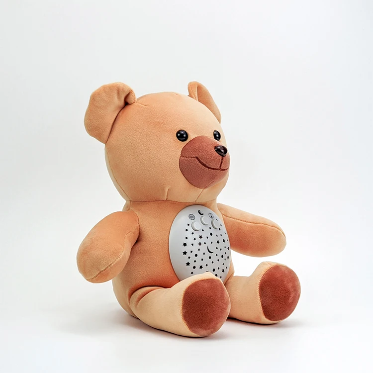 plush bear with music projection baby sleep soothing plush Stuffed animals toy white noise machine