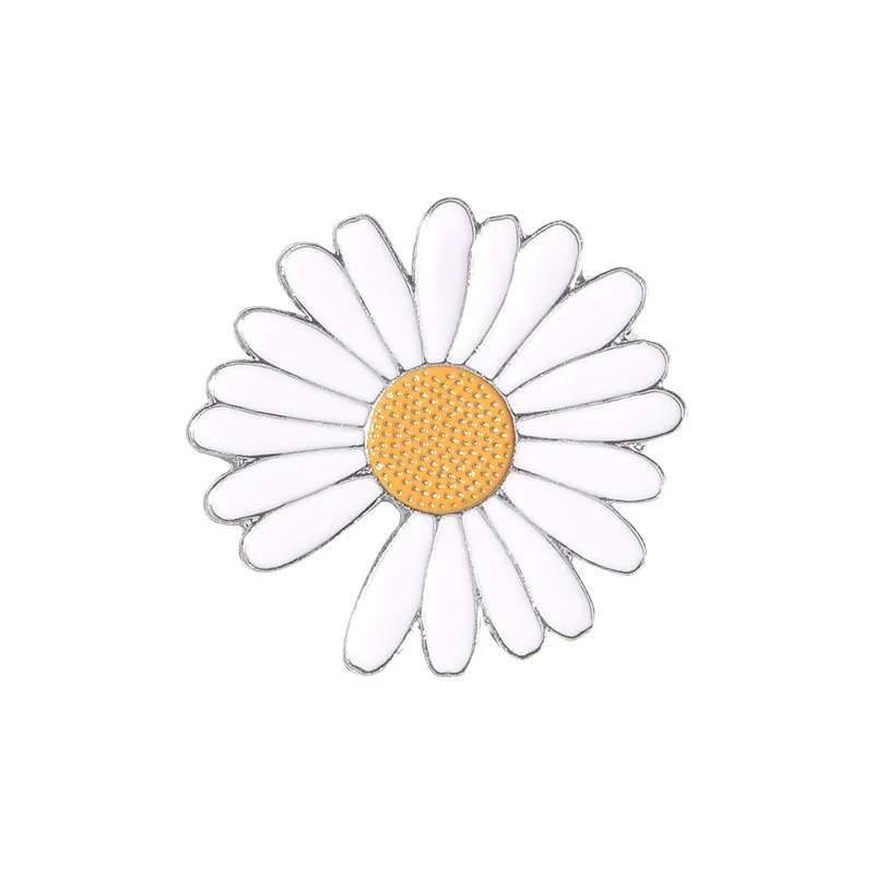 Personality little daisy sun flower brooch for women clothes backpack Lapel pin cool stuff jewelry accessories decoration