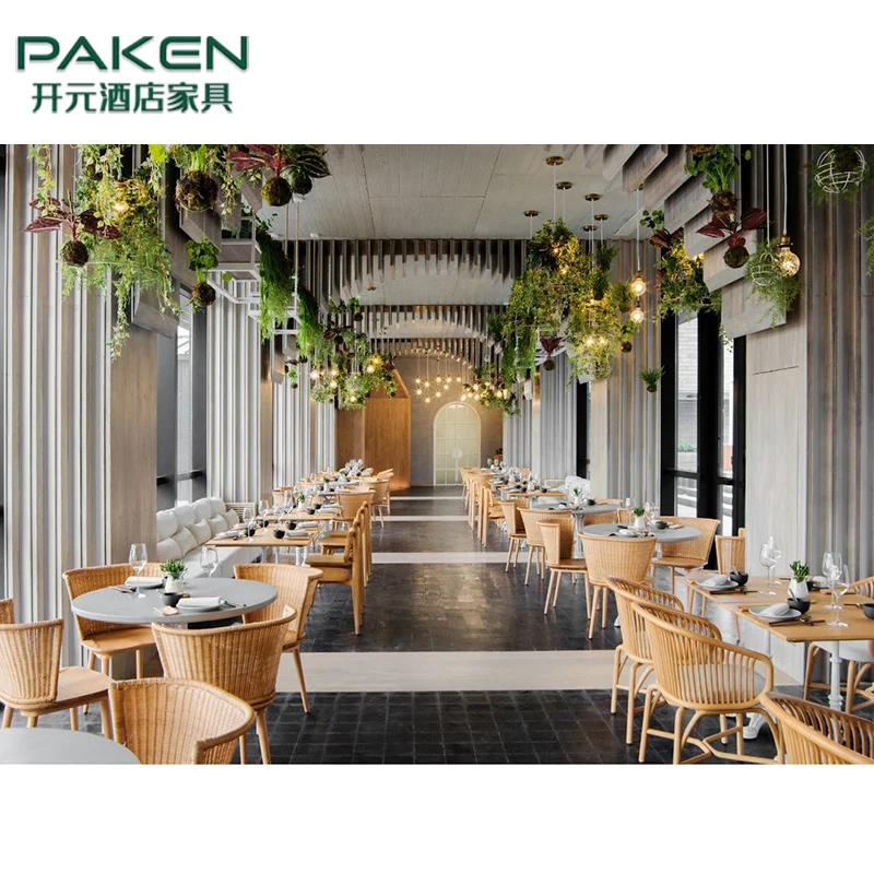 Modern Resort Hotel Commercial Restaurant Cafe Table And Chairs Beach Restaurant Furniture Sets