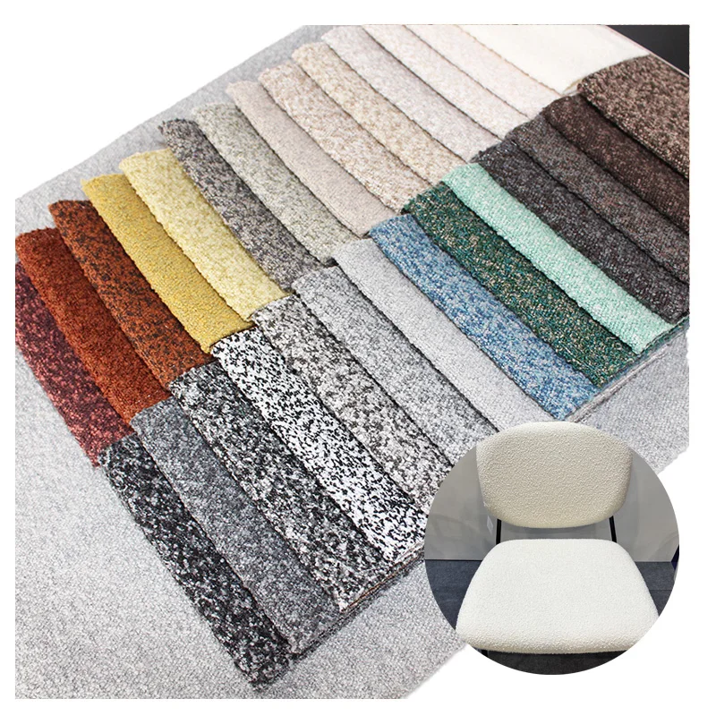Wholesale Eco-friendly Cheap Loop Yarn Knitted Boucle Fabric for Sofa Furniture