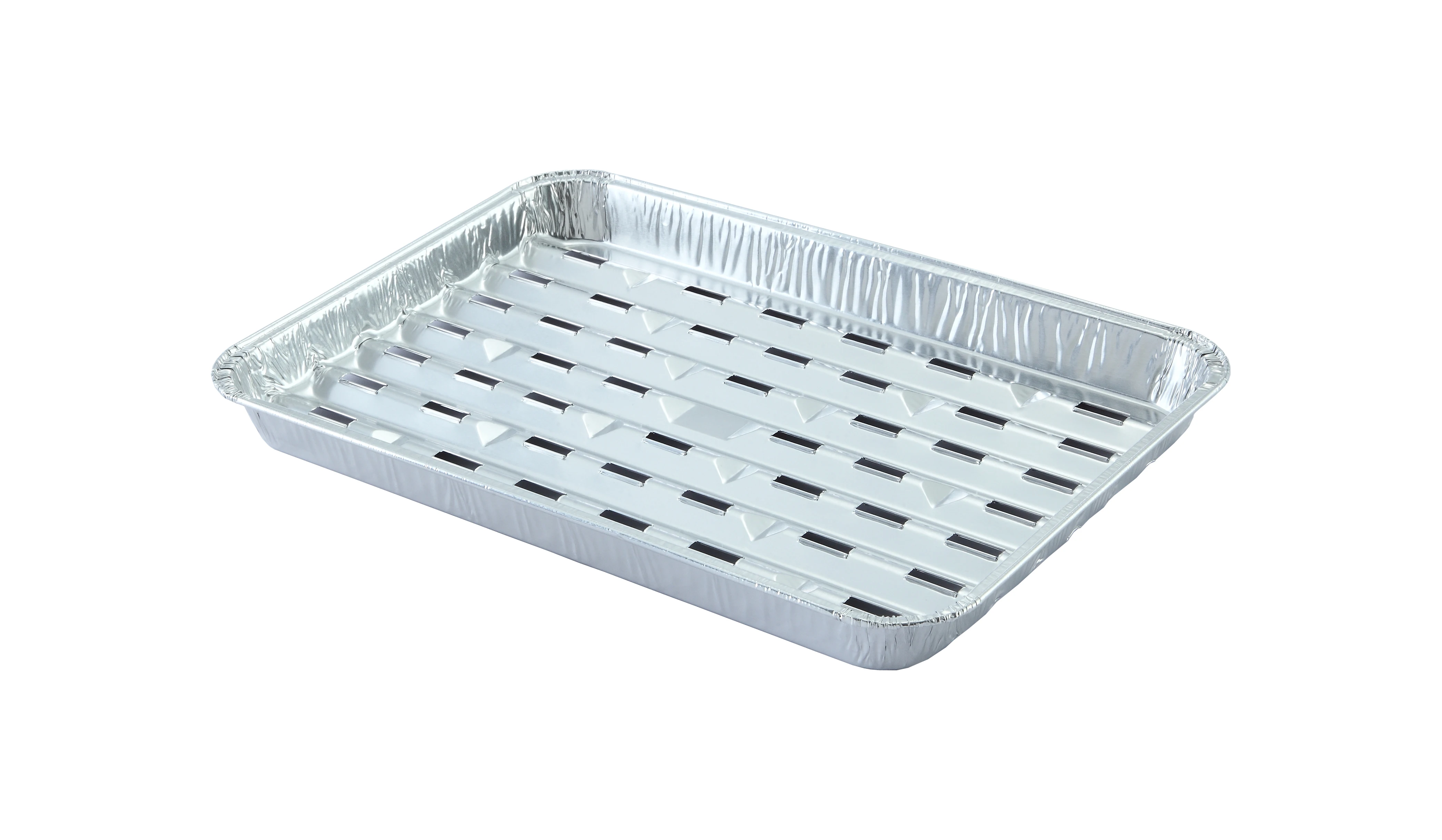 Перфорированный одноразовый поднос для гриля и барбекю из алюминиевой фольги