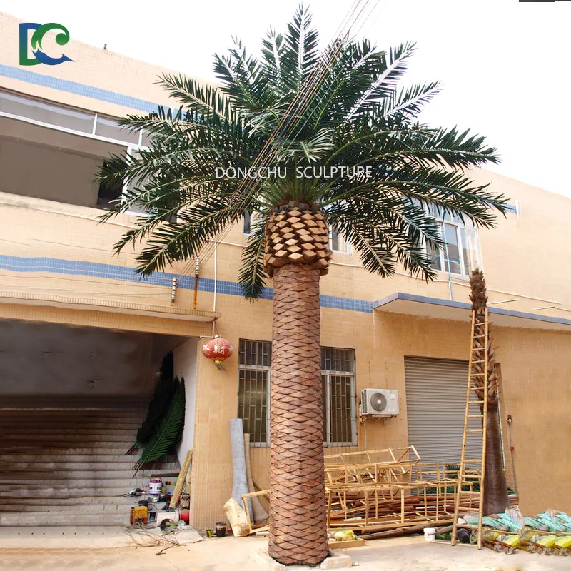 Palm artificial plants sale outdoor decor plastic fiberglass artificial palm trees