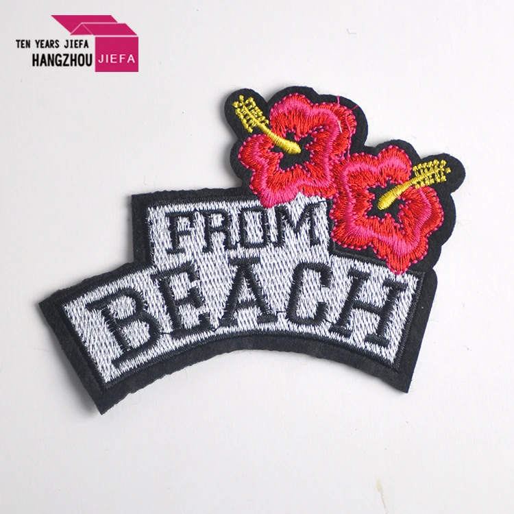 Customized Shape Colorful Overlock High Density Custom Embroidered Woven Patch for Clothes and Cap