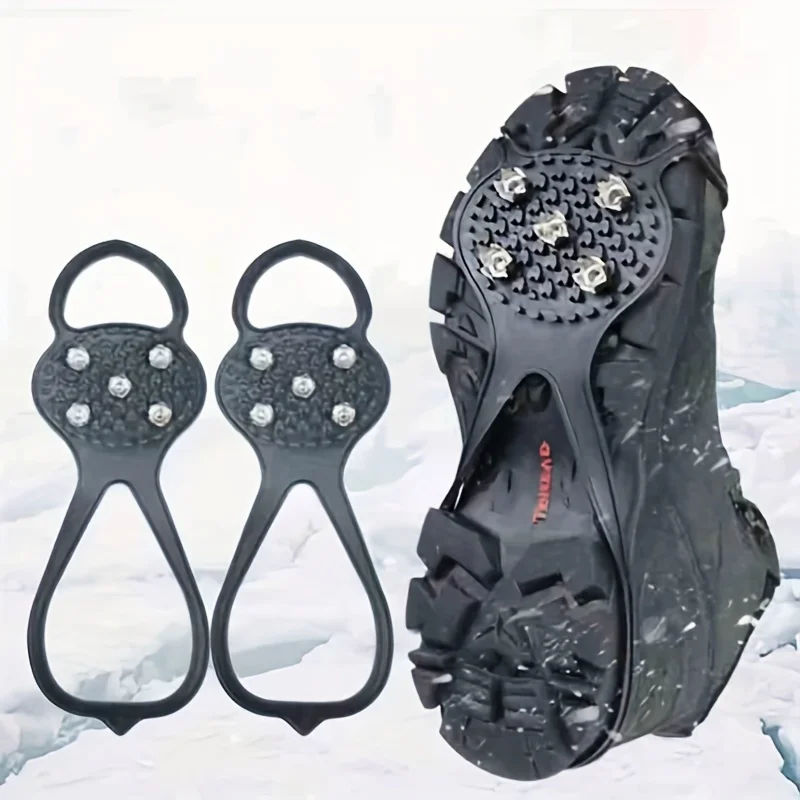 Walk Traction Cleats 360 Degree Grip Snow Ice Multi-terrain Surfaces Elastic Outer Band Easy Off Heel Ice Cleat Walking Running