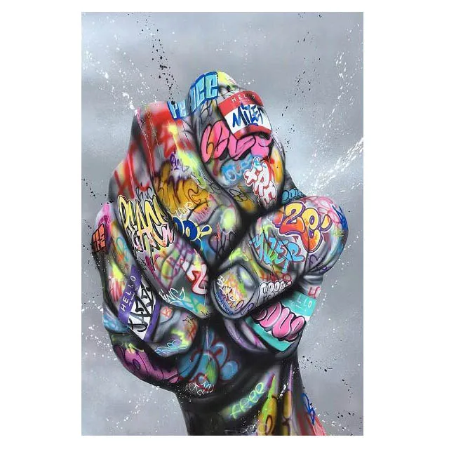 Street Graffiti Art Canvas Painting Lover Hands Art Wall Posters and Prints Inspiration Artwork Picture for Living Room Decor
