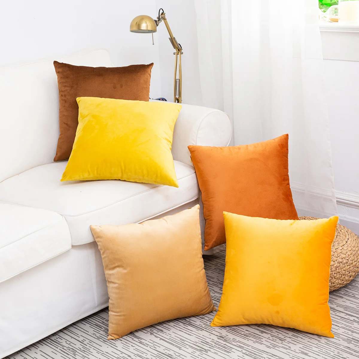 Custom Velvet Throw Pillow Covers, Cozy Soft Accent 100% Polyester Pillow Cases for Sofa Couch Bed and Living Room