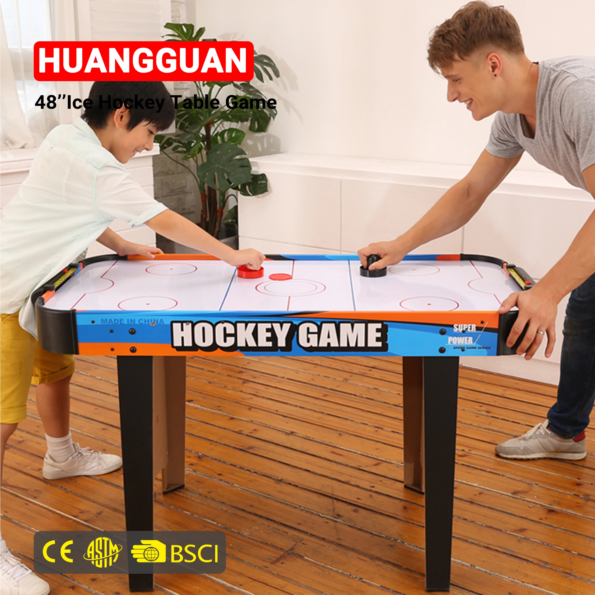 Huangguan 48 Inch Power Pusher Hockey Tabletop Toy Air Hockey Table Games For Sale