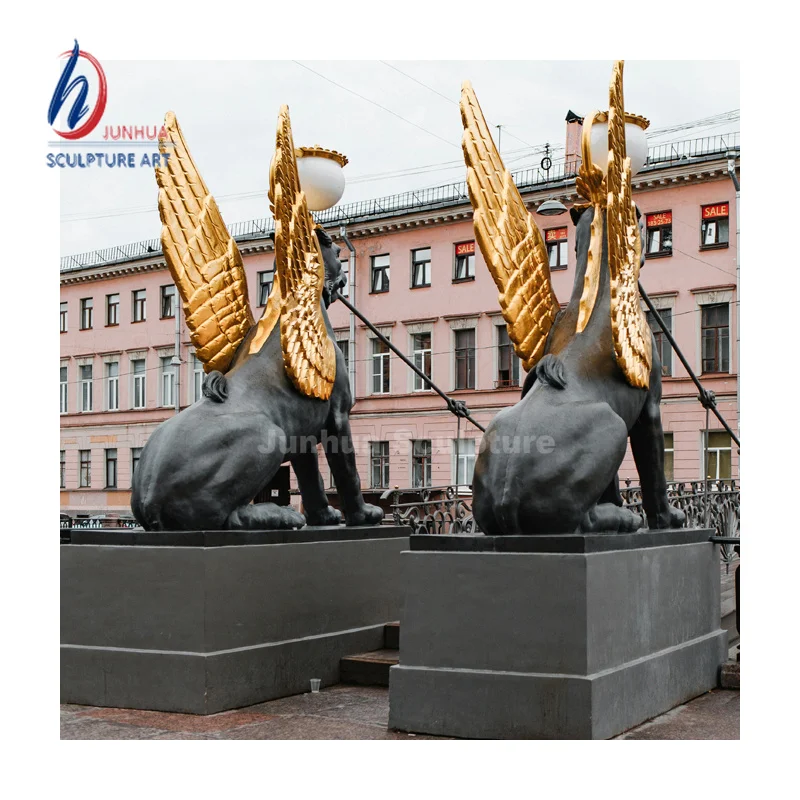 Brass Lion Statue in Golden Antique Colored  Home Decor