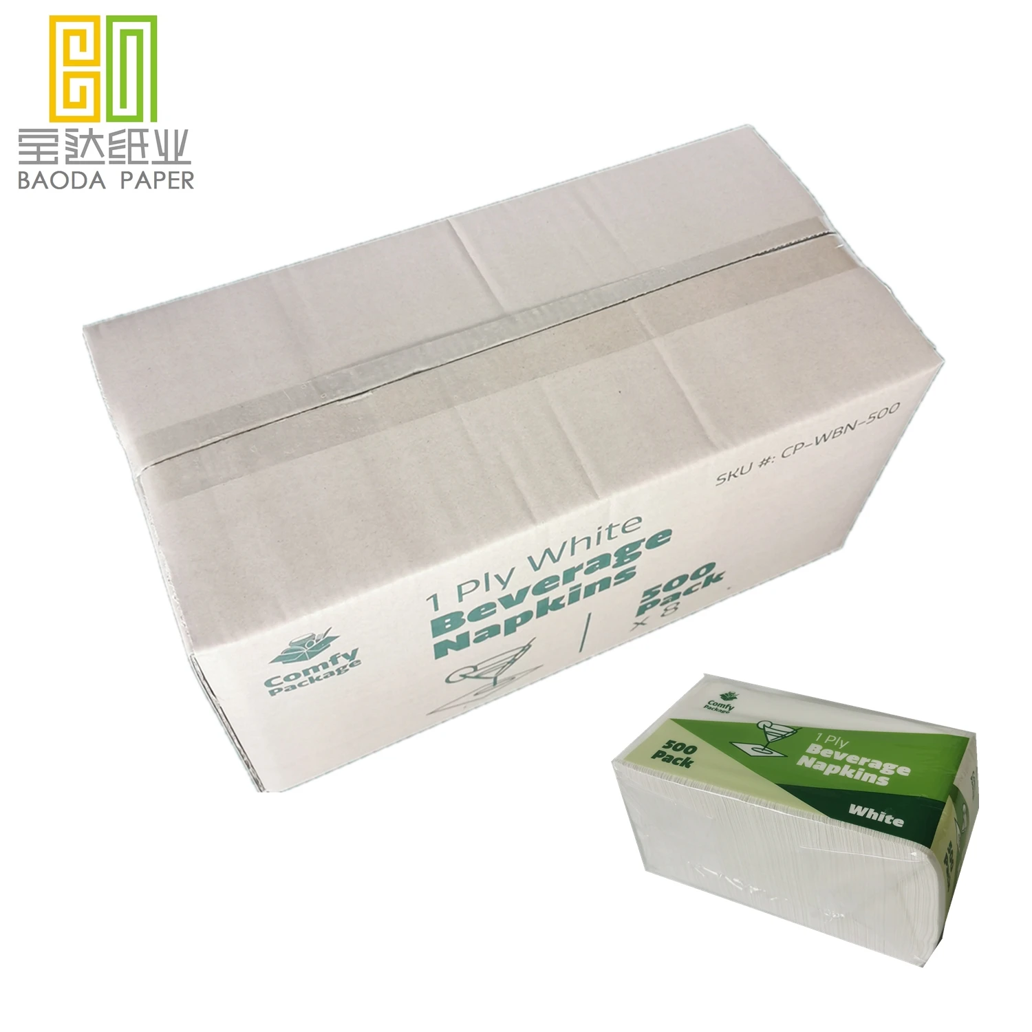 Одноразовые салфетки для ресторана, тисненые салфетки для напитков из натуральной древесной целлюлозы X 23 см X 1 слой X 500 листов, бумажные салфетки и салфетки