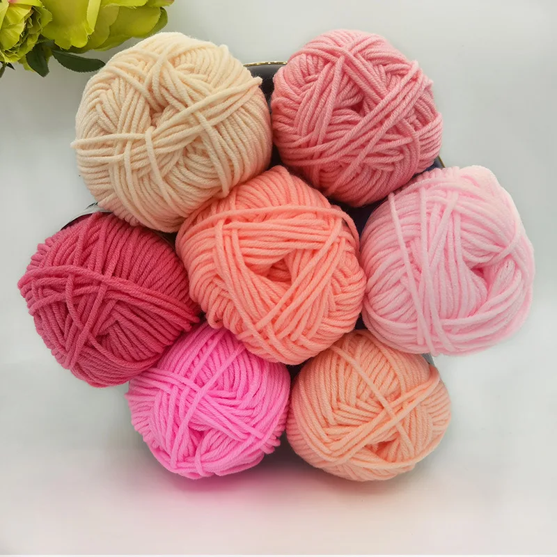 50g Rolls 5ply 4ply 3ply Colorful Soft Comfy Milk cotton yarn Fabric Cotton Blend Yarn for Beginners Hand Crochet and Knitting