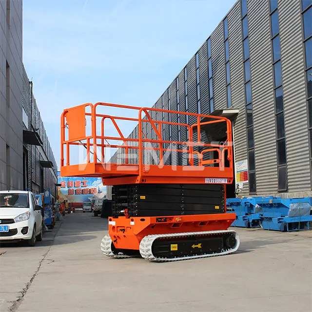 4m 6m 8m 10m 12m 14m 16m 320kg 450kg battery powered hydraulic electric tracked crawler scissor lift platform for aerial work