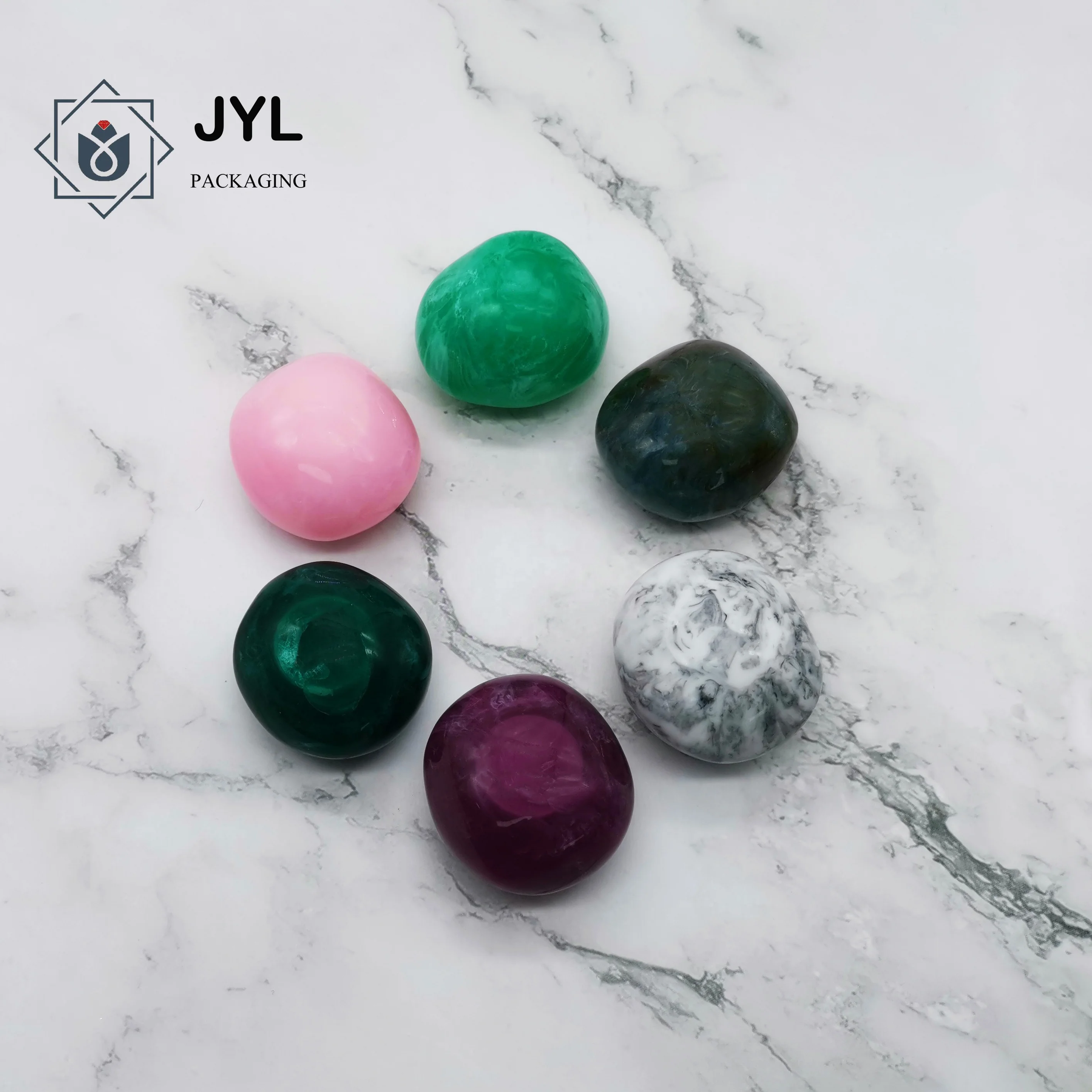 Custom tapa resina ball cover round marble marbled resin perfume cap for perfume bottle