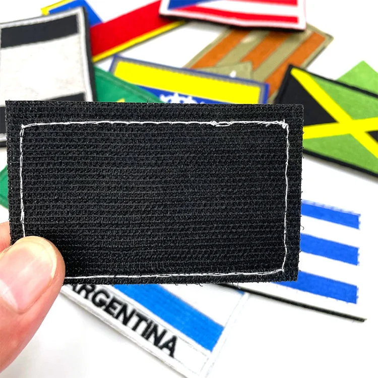 Flags of the world touch fastener fabric logo patch 3d embroidery flag patches sew on