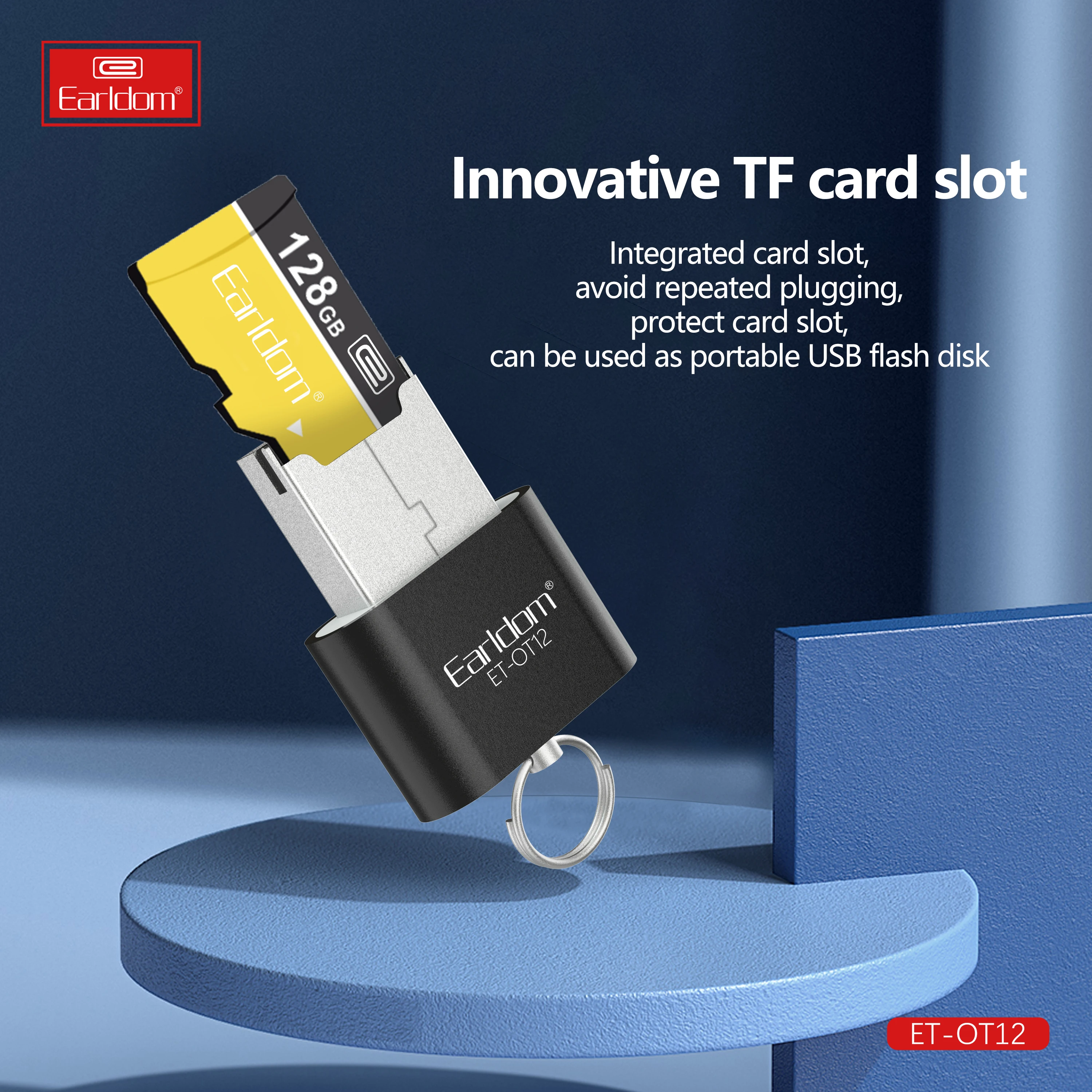 Earldom mini usb card reader 2.0 USB with TF Card Slot Max Support 128GB Memory for Computer