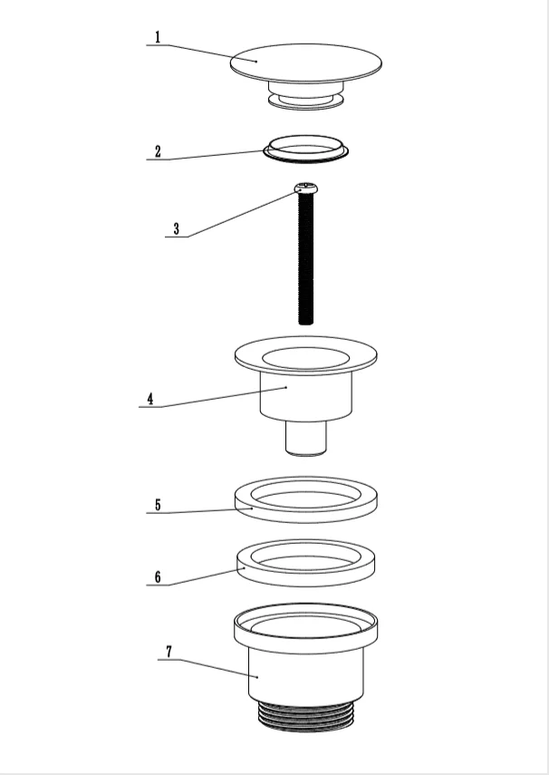 European Market High Quality Low Sanitary Ware 1-1/4 Brass Bathroom Sinks Pop Pup Click Clack Unslotted  Basin Waste drain