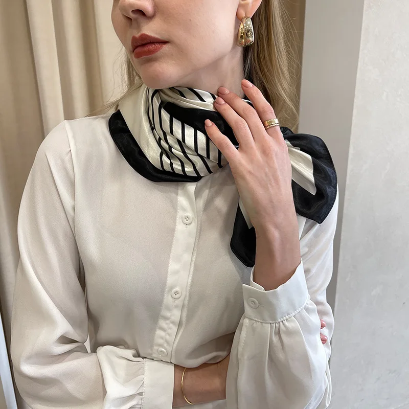 RARA Wholesale Custom New Design Digital Printing Silk Scarf Printed Head Accessories Square Satin Hijab Scarf