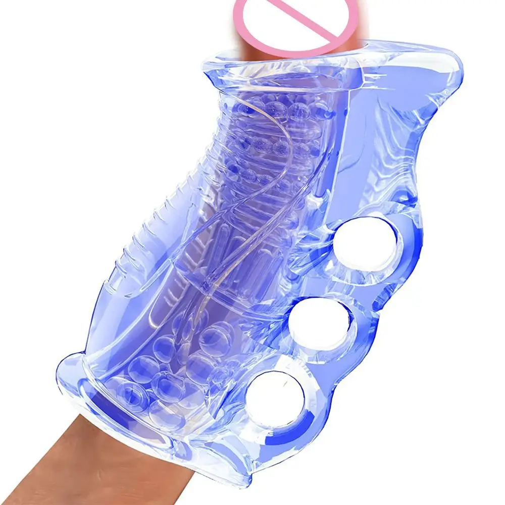 Blue Color Pocket Pussy Soft TPE Male Masturbation Cup Sex Toy For Women