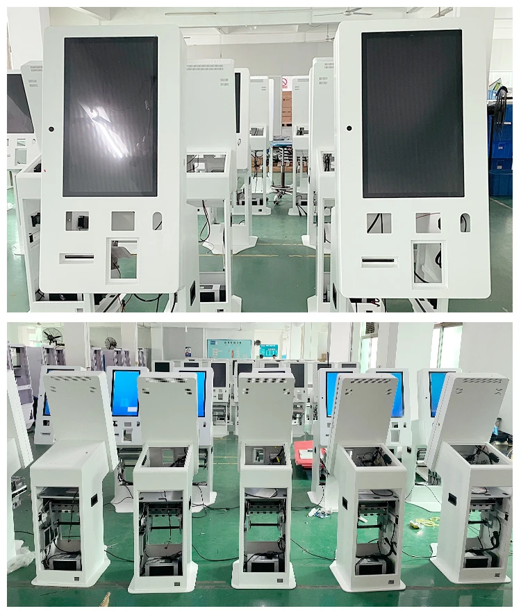 Indoor card reader A4 printer pos payment 21.5 Inch touchscreen check in self service terminal kiosk for government hotel
