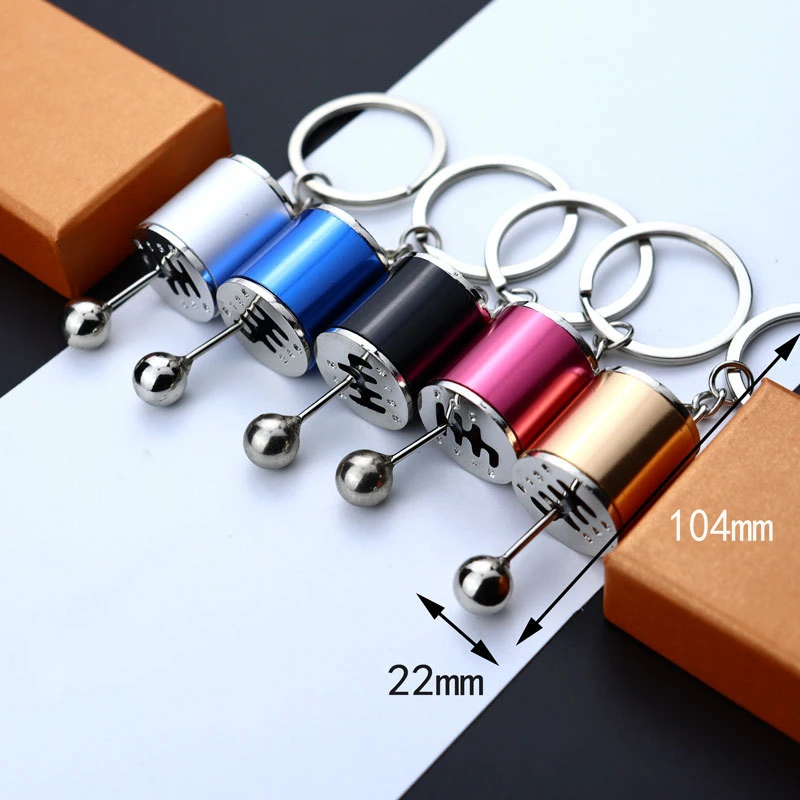 5 Colors Wholesale Car Shifter Keyring Metal Gear Box Shifter Keychain 6-Speed Manual Transmission Gear Shift Key Ring Key Chain