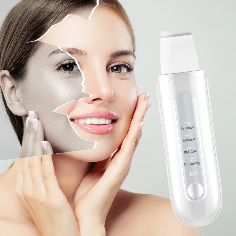 Портативный Ионный ультразвуковой шпатель для лица, пилинг, ультразвуковой скребок для кожи, скребок для лица