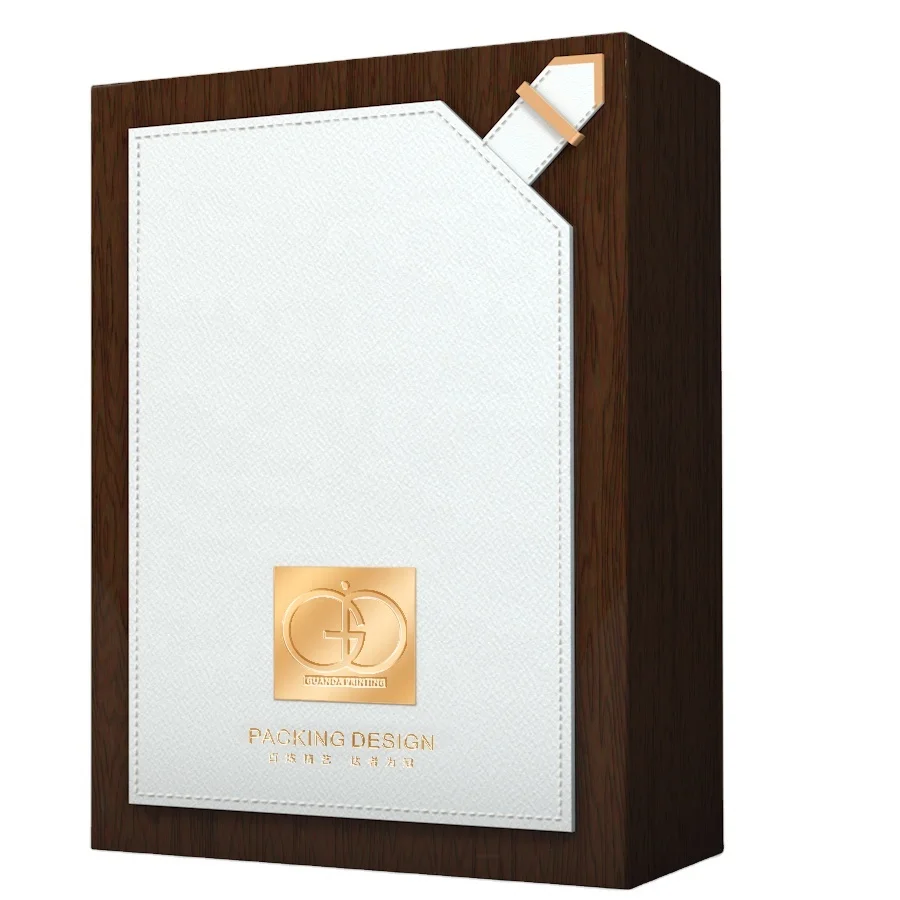 Luxury Customized Package for Perfume Packaging Crepe Paper Rigid Box with Leather Buckle Cosmetic  Gift Box