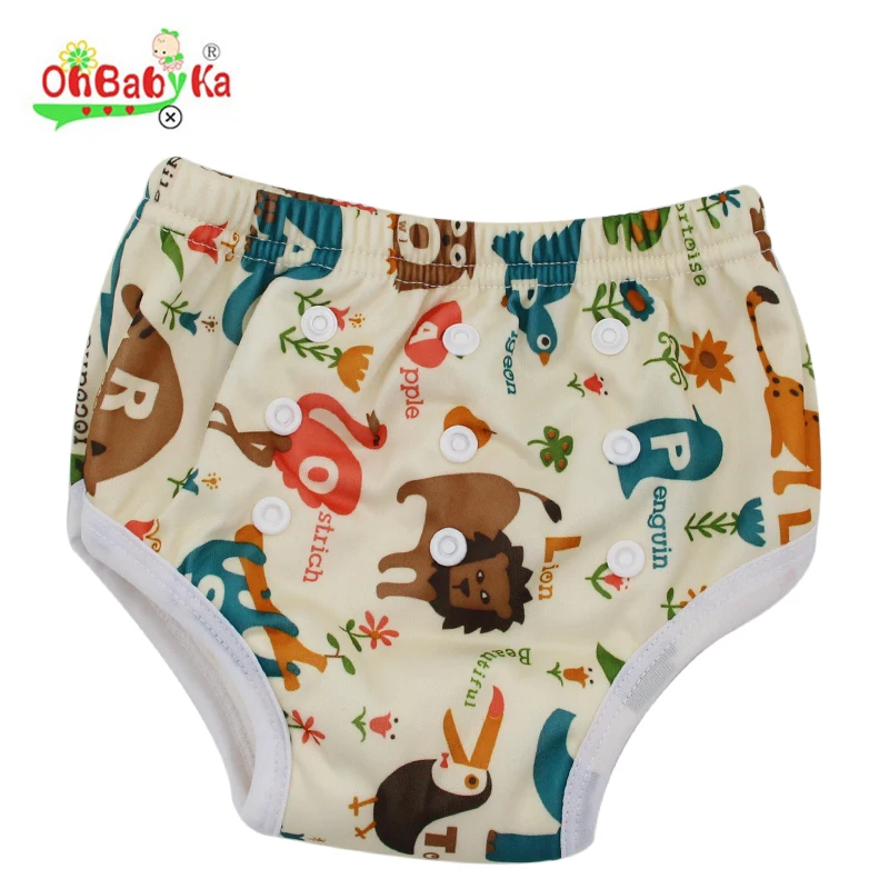 Ohbabyka многоразовые хлопковые тренировочные штаны для маленьких мальчиков и девочек детские моющиеся тканевые подгузники нижнее белье обучающие Штаны