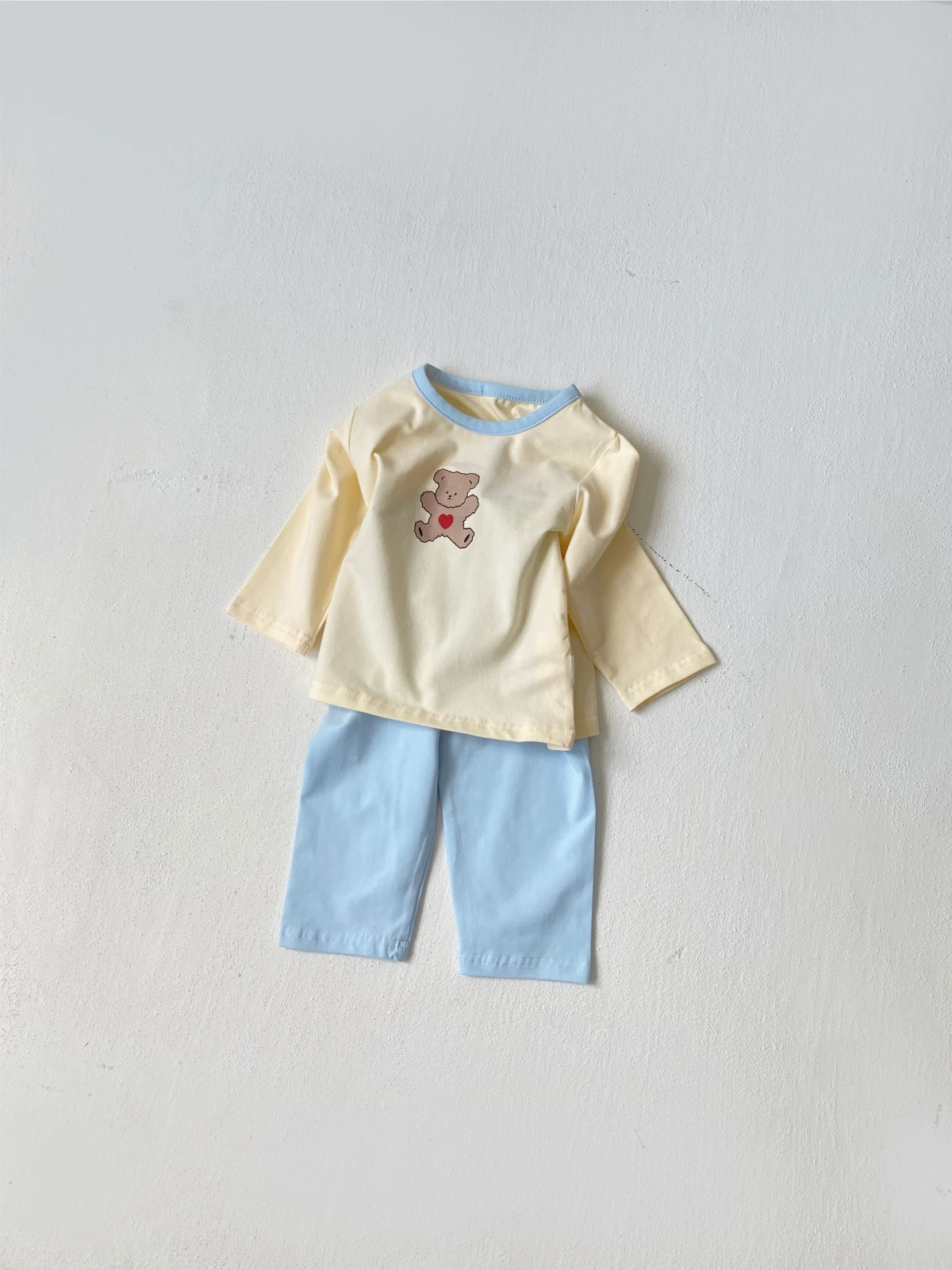 Cotton clothes set infant long sleeve shirt pants home wear sleepwear outfit cartoon suit