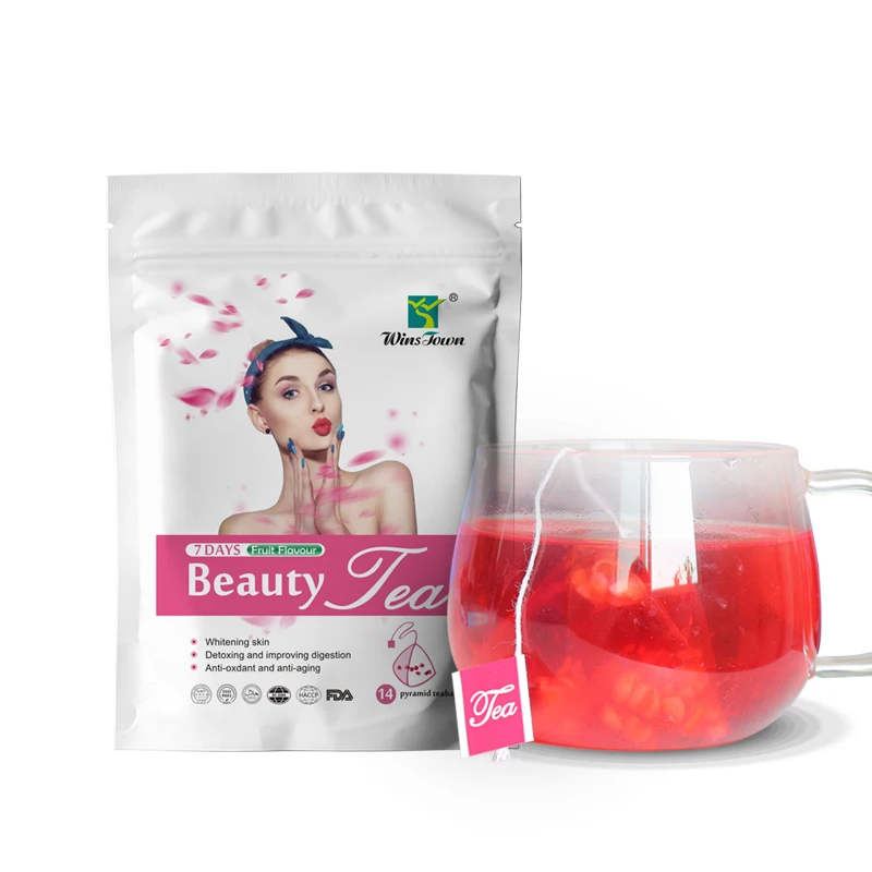 Wholesale price, Rose Herbal Glow Whitening smooth skin Improve skin tone anti-aging 7 days beauty tea