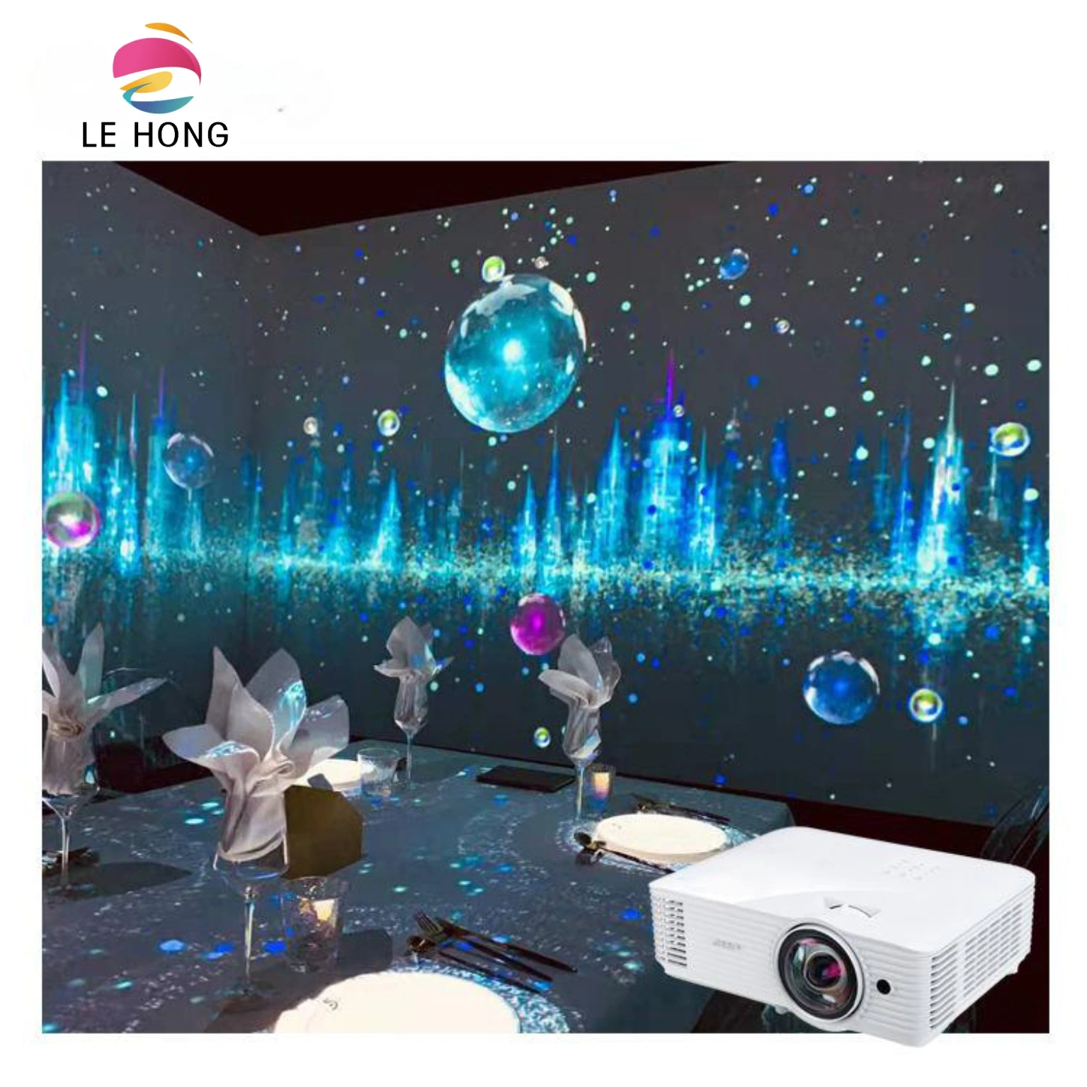 3D Hologram Interactive Floor Projector for Restaurants Immersive Advertising Equipment