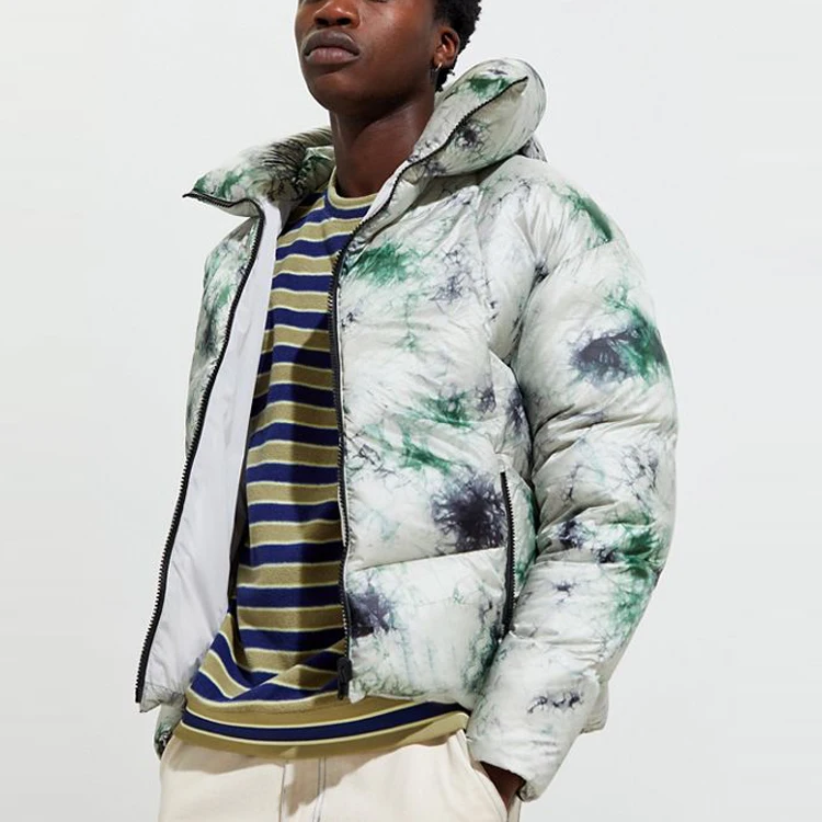 QYOURECLO Custom Logo Print OEM Wholesale Warm Winter Padded Streetwear Thick Mens Puffer Bubble Jackets
