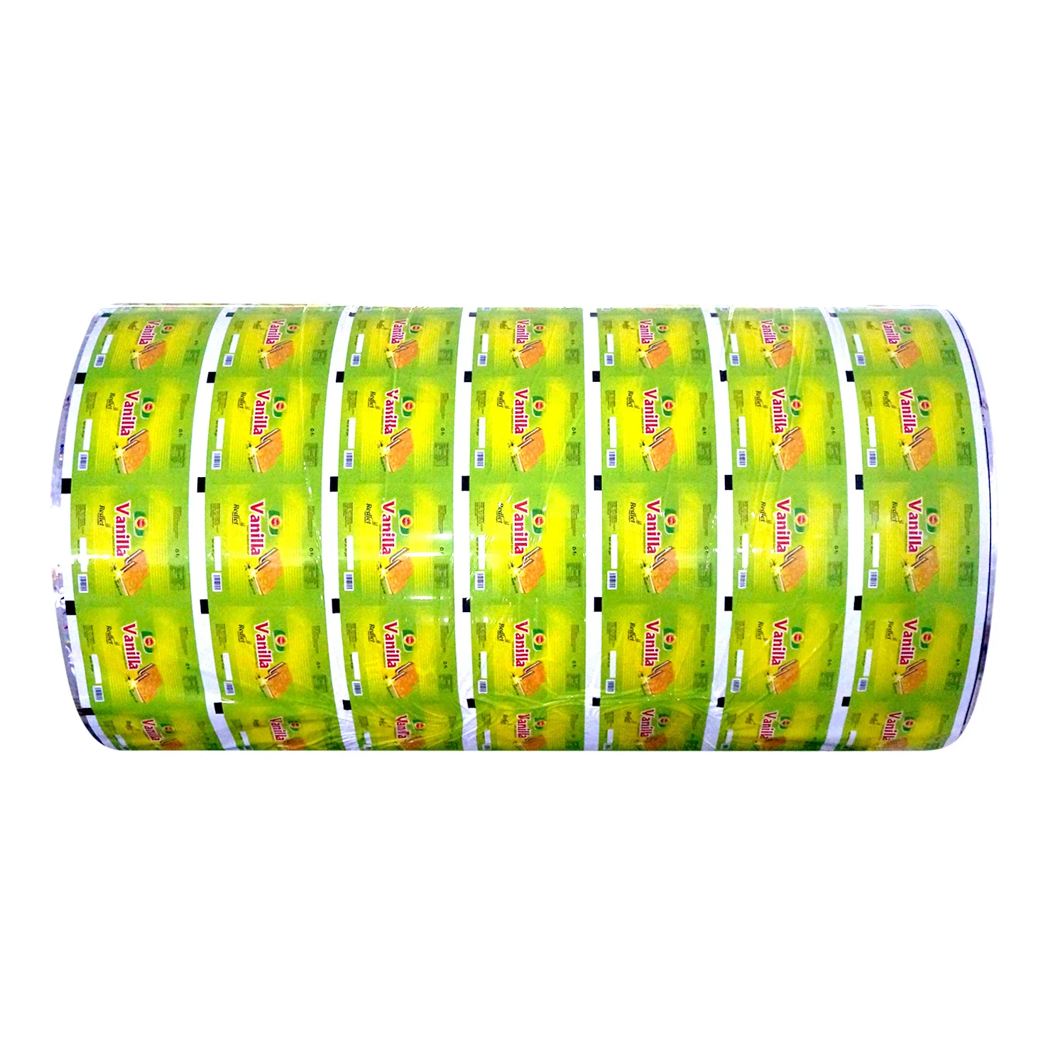 Cream sandwich biscuits packaging rolls film Custom printed design snacks plastic packing food roll film