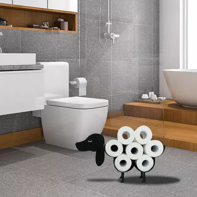 Металлическая полка в форме собаки 8 рулонов держателя для туалетной бумаги держатель органайзер салфеток ванной комнаты стоячий