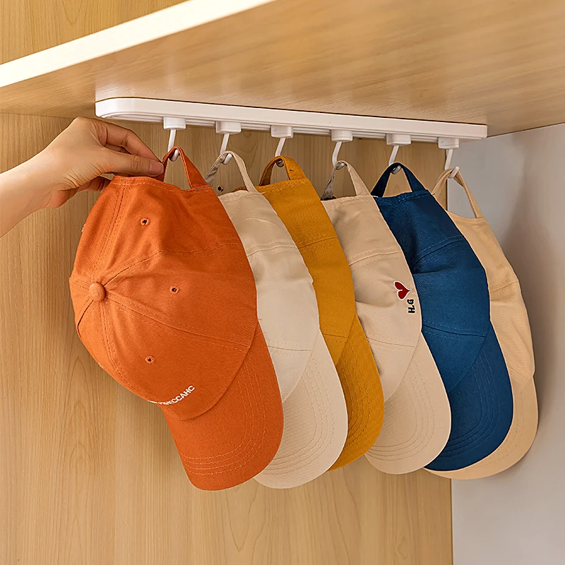 Wall Mounted Cabinet Hooks Plastic Clothes Hats Hanger Adhesive Wall Slippable Hook For Towel Wall Hanging Home Accessories