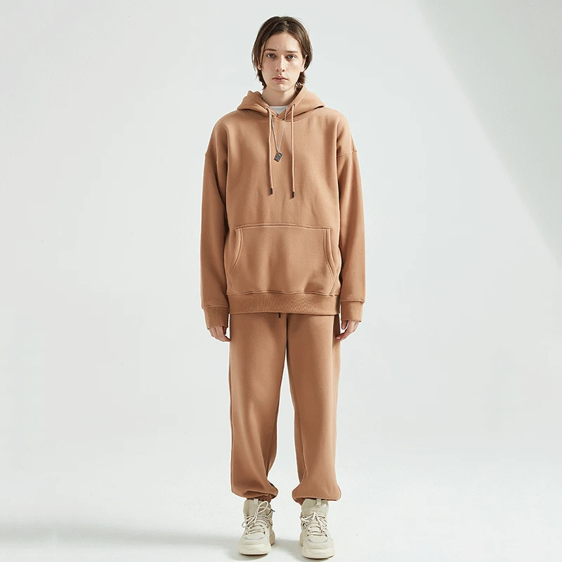 Street Casual Wear 2 Piece Sweatsuit Jogger Sets Custom Logo 100% Cotton Mens Tracksuit Gym Suits Set