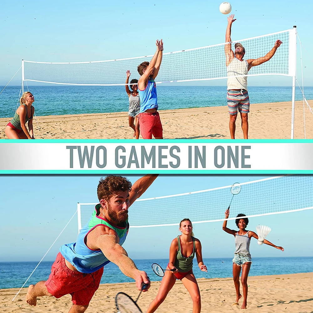 Outdoor Portable Badminton Net with poles Foldable Tennis nets