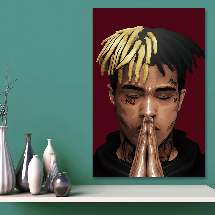 Rap star XXXTentacion Hip-Hop culture  picture print on canvas and poster wall art pop painting for room and home decoration